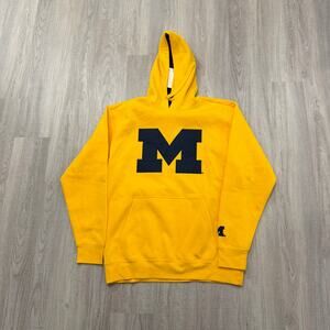 Michigan Wolverines Hoodie Men's Large Yellow Blue Pullover Sweatshirt NEW NWT